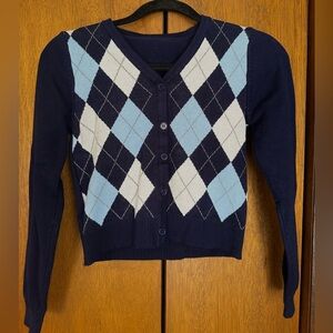 Navy argyle sweater from shien
